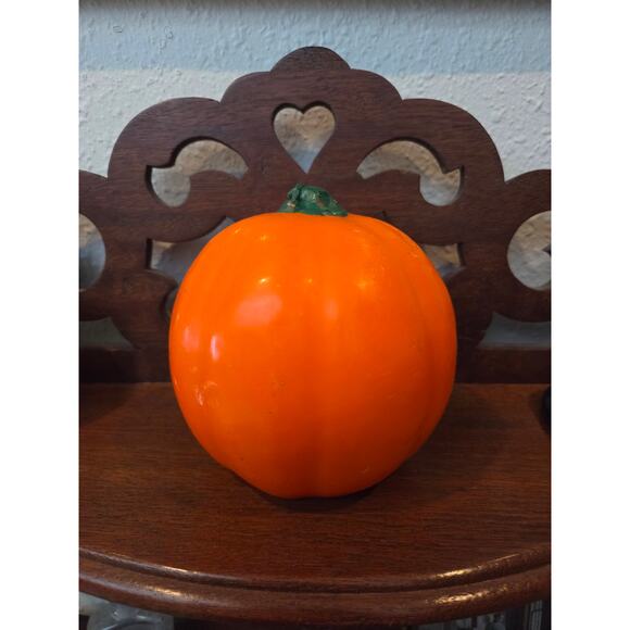 Vintage 70s-80s Wax Jack-O-Lantern Pumpkin Candle 4.5" Halloween Gurley - Picture 6 of 7